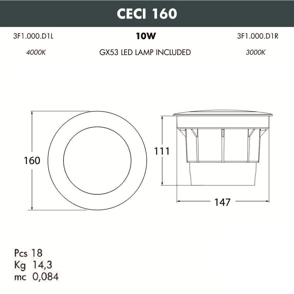 Ландшафтный светодиодный светильник Fumagalli Ceci 160 3F1.000.000.AYD1L в Санкт-Петербурге