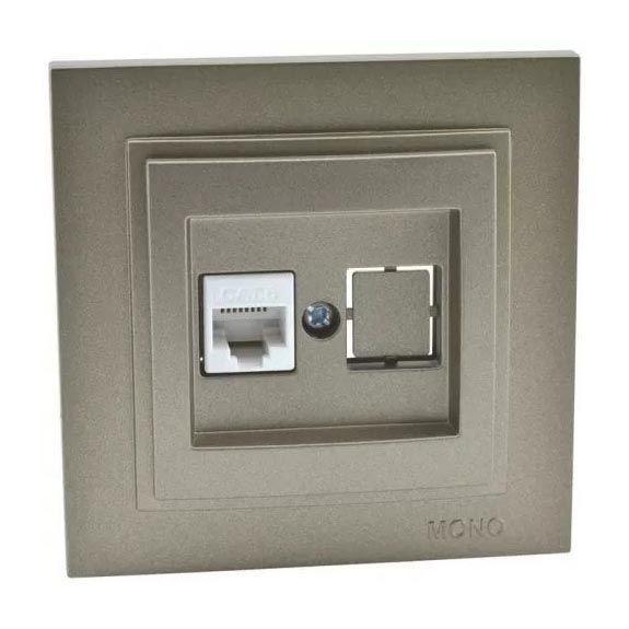 Розетка телефонная Rj45 Cat3 Mono Electric Despina-Larissa бронза 500-002325-124 в Санкт-Петербурге
