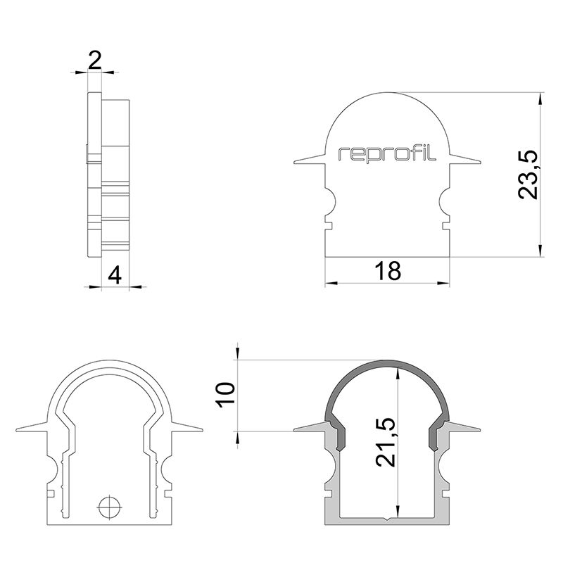 Торцевая заглушка (2 шт.) Deko-Light R-ET-02-10 979571 в Санкт-Петербурге