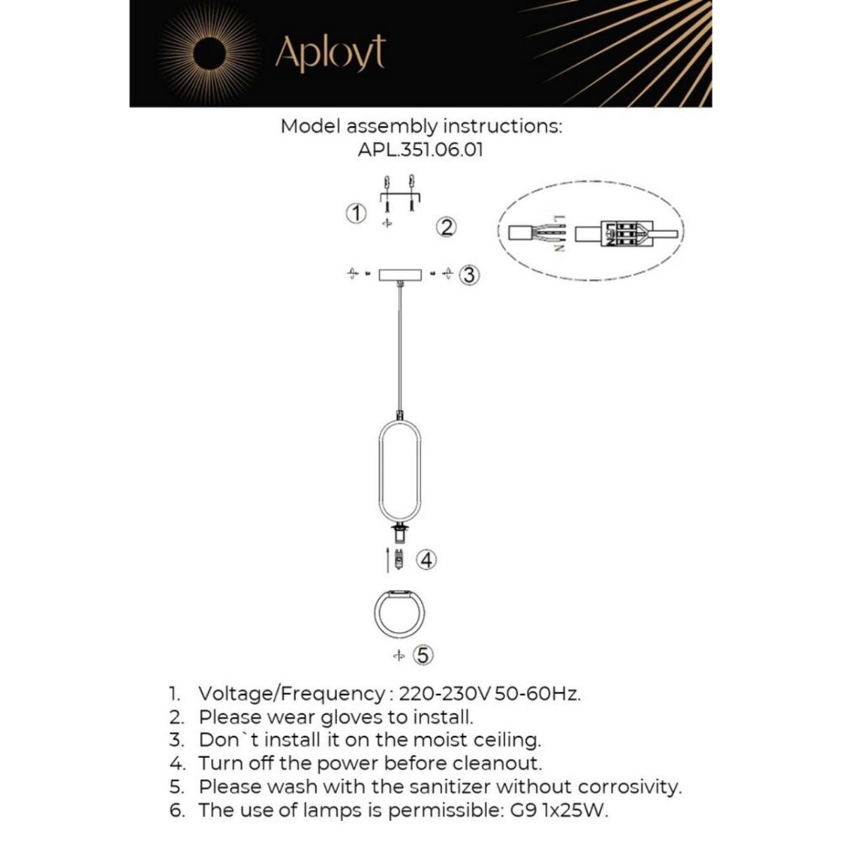 Подвесной светильник Aployt Klara APL.351.06.01 в Санкт-Петербурге