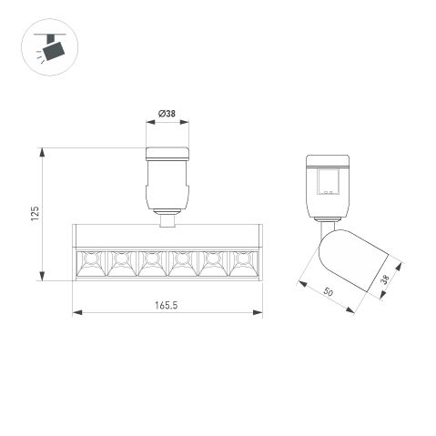 Трековый светильники Arlight ART-APRIORI-LASER-TURN-L165-8W Warm3000 039286 в Санкт-Петербурге