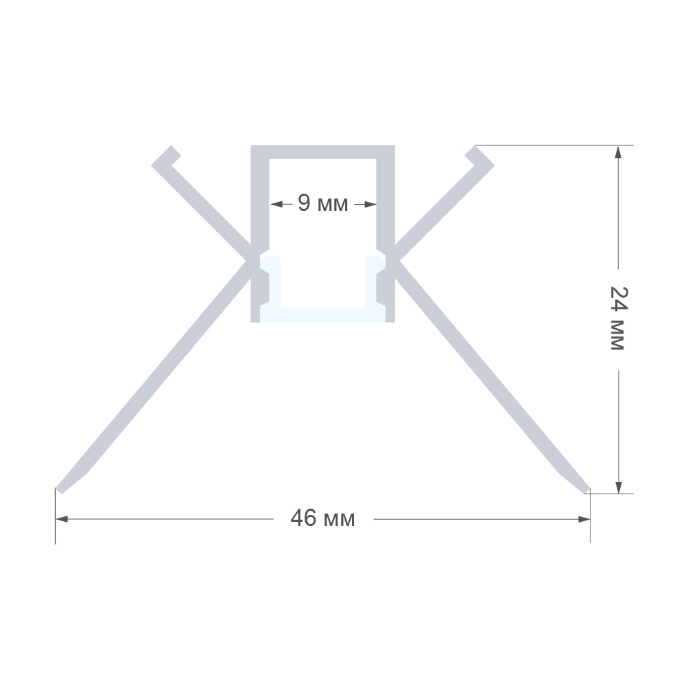 Профиль внутренний угол под штукатурку Apeyron ширина ленты до 9мм (рассеиватель, заглушки - 2шт) 08-46 в Санкт-Петербурге