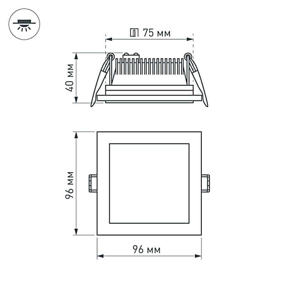 Встраиваемый светодиодный светильник Arlight LT-S96x96WH 6W Warm White 015572 в #REGION_NAME_DECLINE_PP#