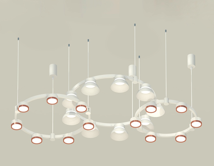 Комплект подвесного светильника Ambrella Light Techno Ring XR92082020 (A9208x3, C9241, C9236, C9231, N8126, N8140) в Санкт-Петербурге