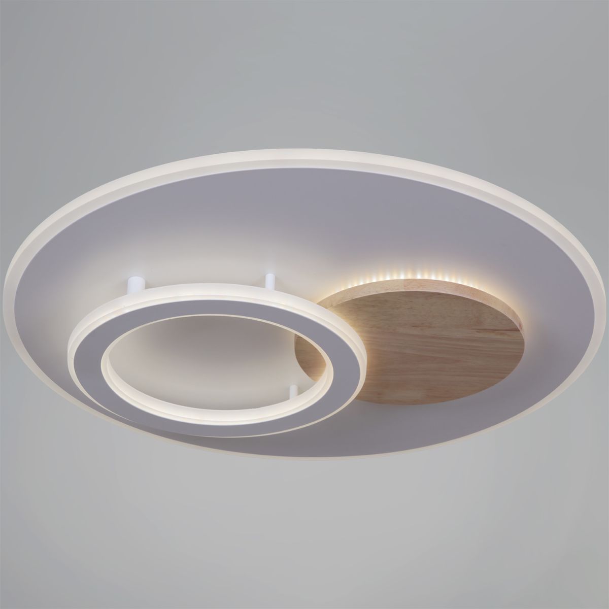 Потолочная люстра с пультом управления Reluce 08397-0.5-470 WH+WOOD в Санкт-Петербурге