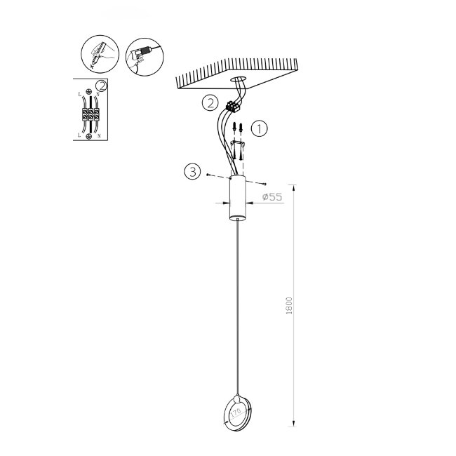 Подвесной светильник Lumien Hall Livin LH8028/1P-BK-PBK-SGD в Санкт-Петербурге