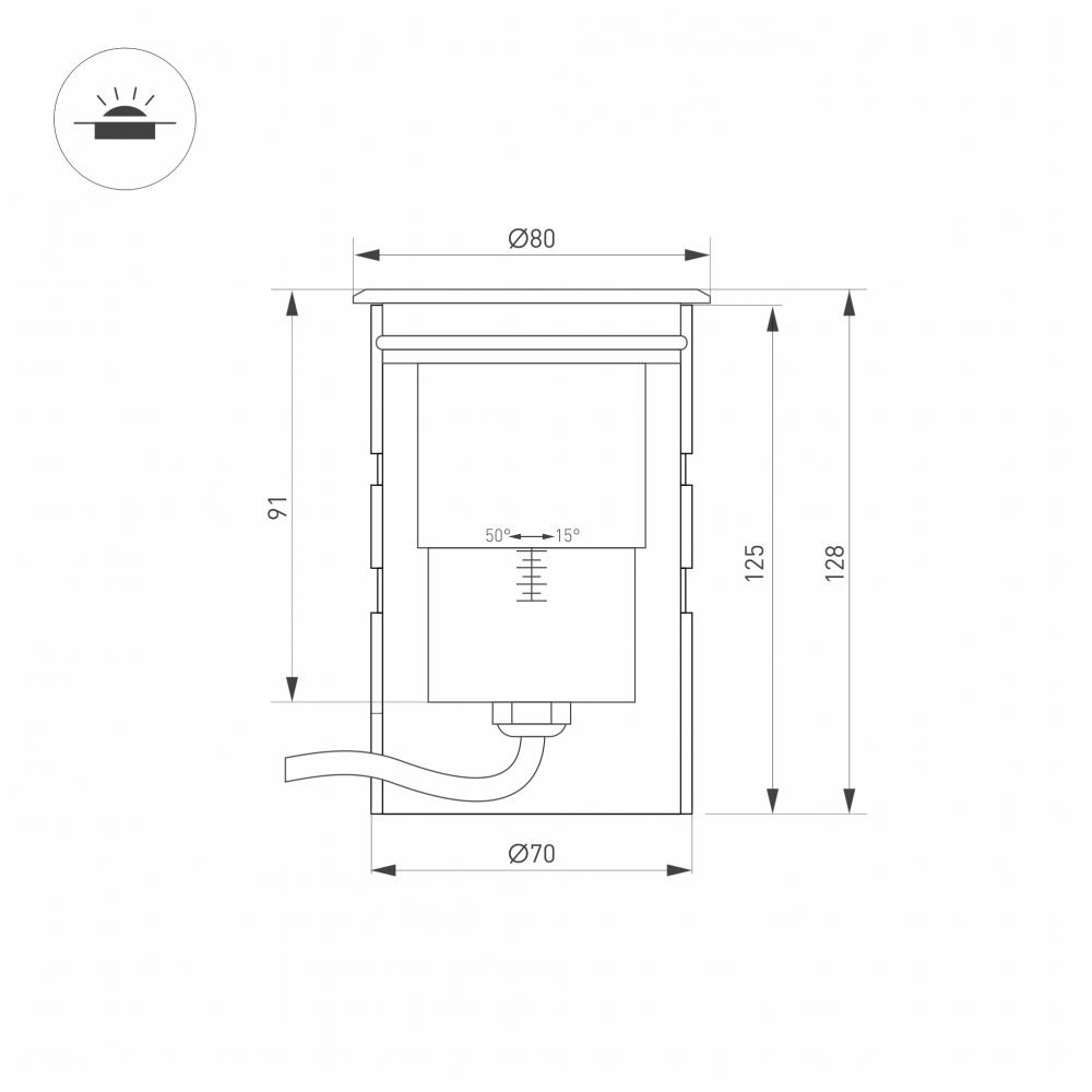 Ландшафтный светодиодный светильник Arlight ART-Ground-Zoom-R80-8W Warm3000 028065 в Санкт-Петербурге