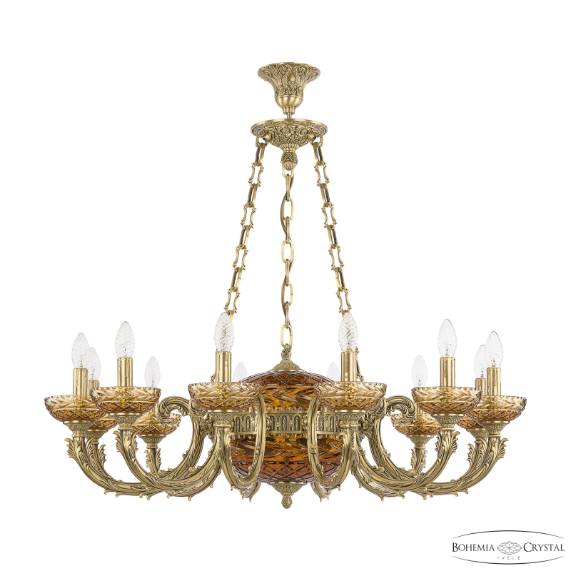 Подвесная люстра Bohemia Ivele Crystal Florence 71009P/12/250 FP P Amber/M-1F в Санкт-Петербурге