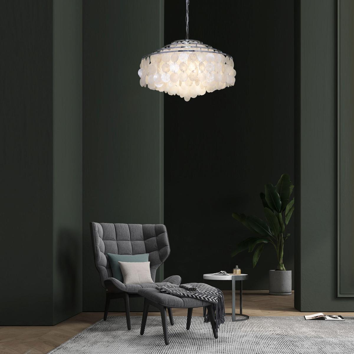 Подвесная люстра Eurosvet 3535/6 хром/перламутр Smart 00000065834 в #REGION_NAME_DECLINE_PP#