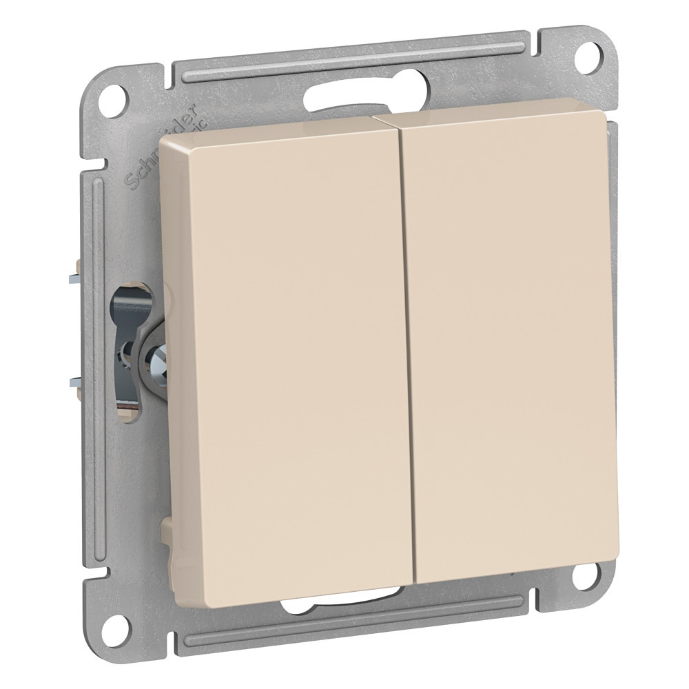 Выключатель 2-клавишный с самовозвратом, сх.5, 10АХ Systeme Electric AtlasDesign ATN000217 в Санкт-Петербурге