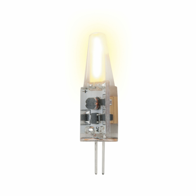 Лампа светодиодная (UL-00000183) Uniel G4 1,5W 3000K прозрачная LED-JC-12/1,5W/WW/G4/CL SIZ05TR в Санкт-Петербурге