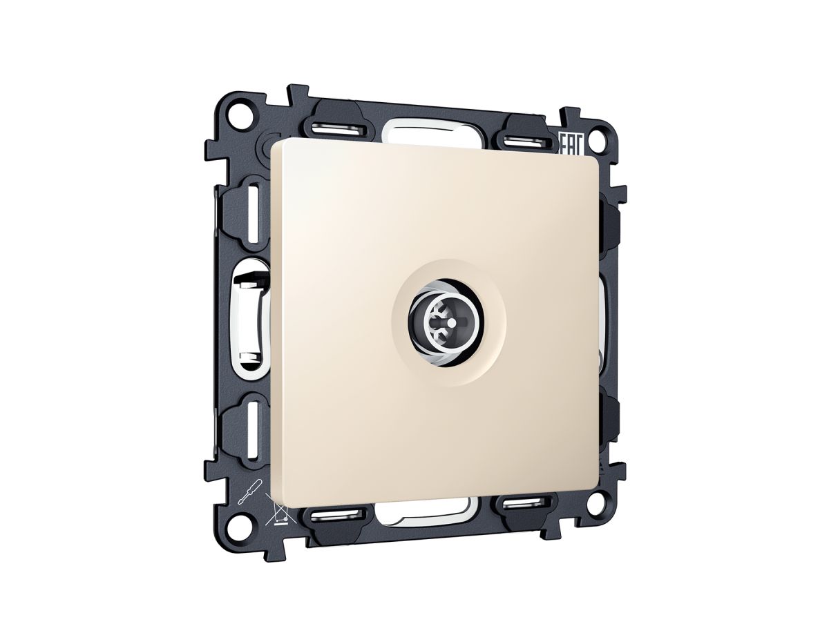 Комплект механизма TV розетки оконечной экранированной 5-1000MHz 3dB Alfa Бежевый матовый Quant Ambrella Volt MA333005 (AP3330, VM199) в #REGION_NAME_DECLINE_PP#