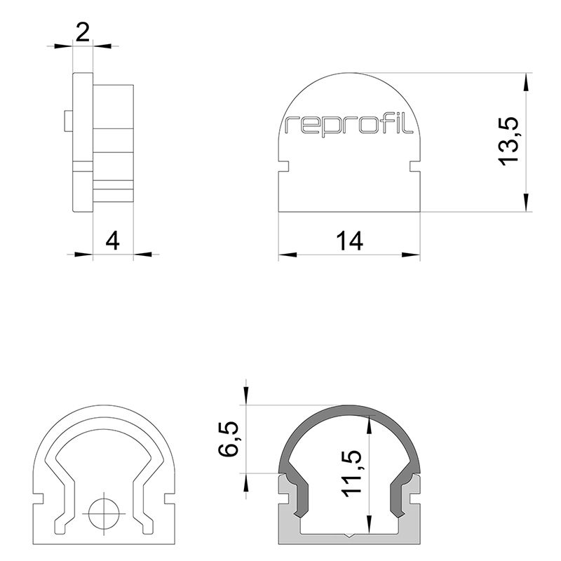 Торцевая заглушка (2 шт.) Deko-Light R-AU-01-08 979581 в Санкт-Петербурге