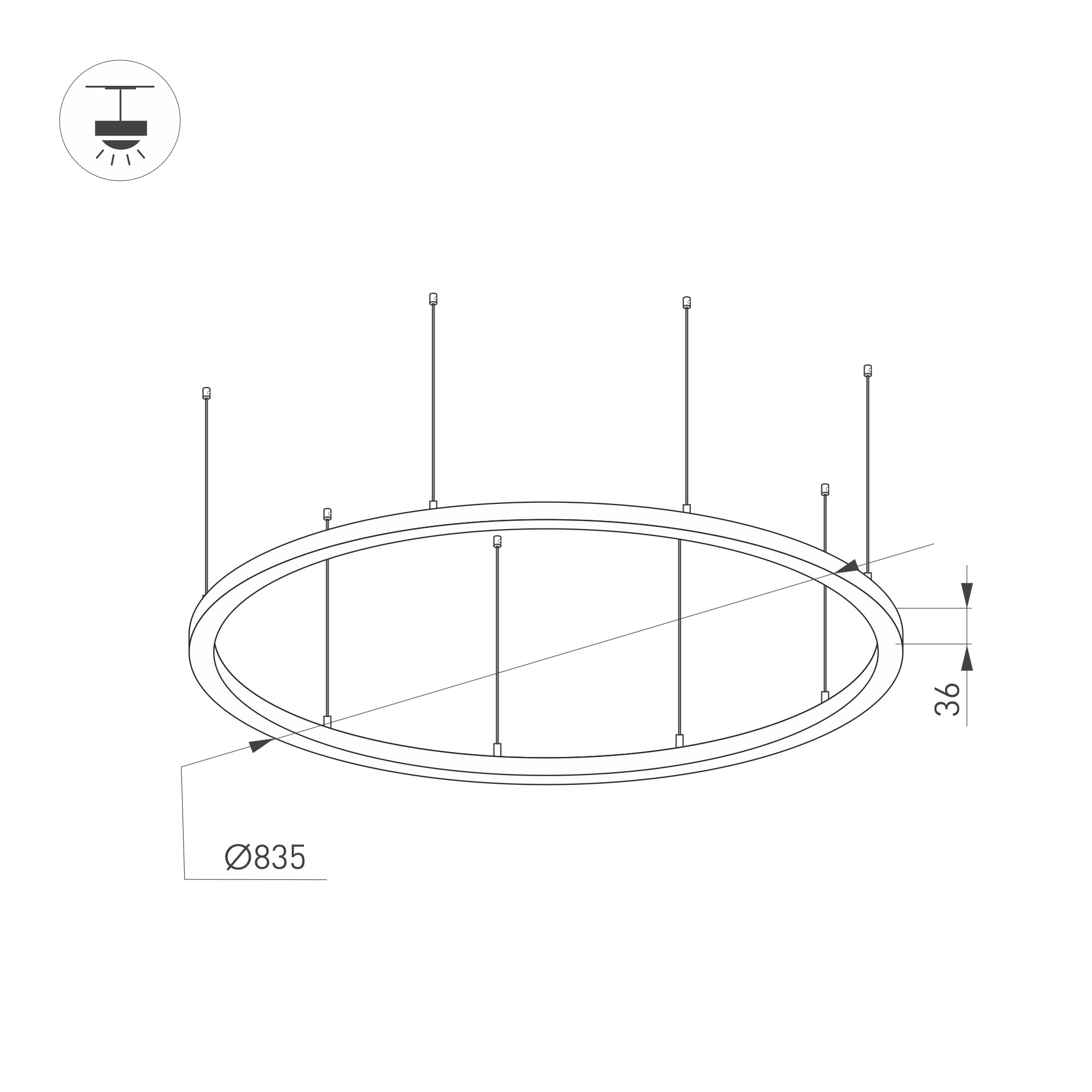 Подвесной светильник Arlight SP-Line-Hang-Arc-O3535-D800-65W Day4000 034008(1) в Санкт-Петербурге