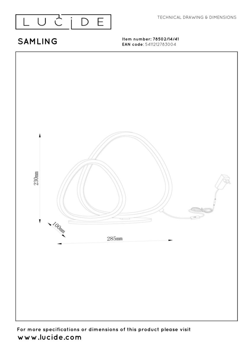 Настольная лампа Lucide Samling 78502/14/41 в Санкт-Петербурге