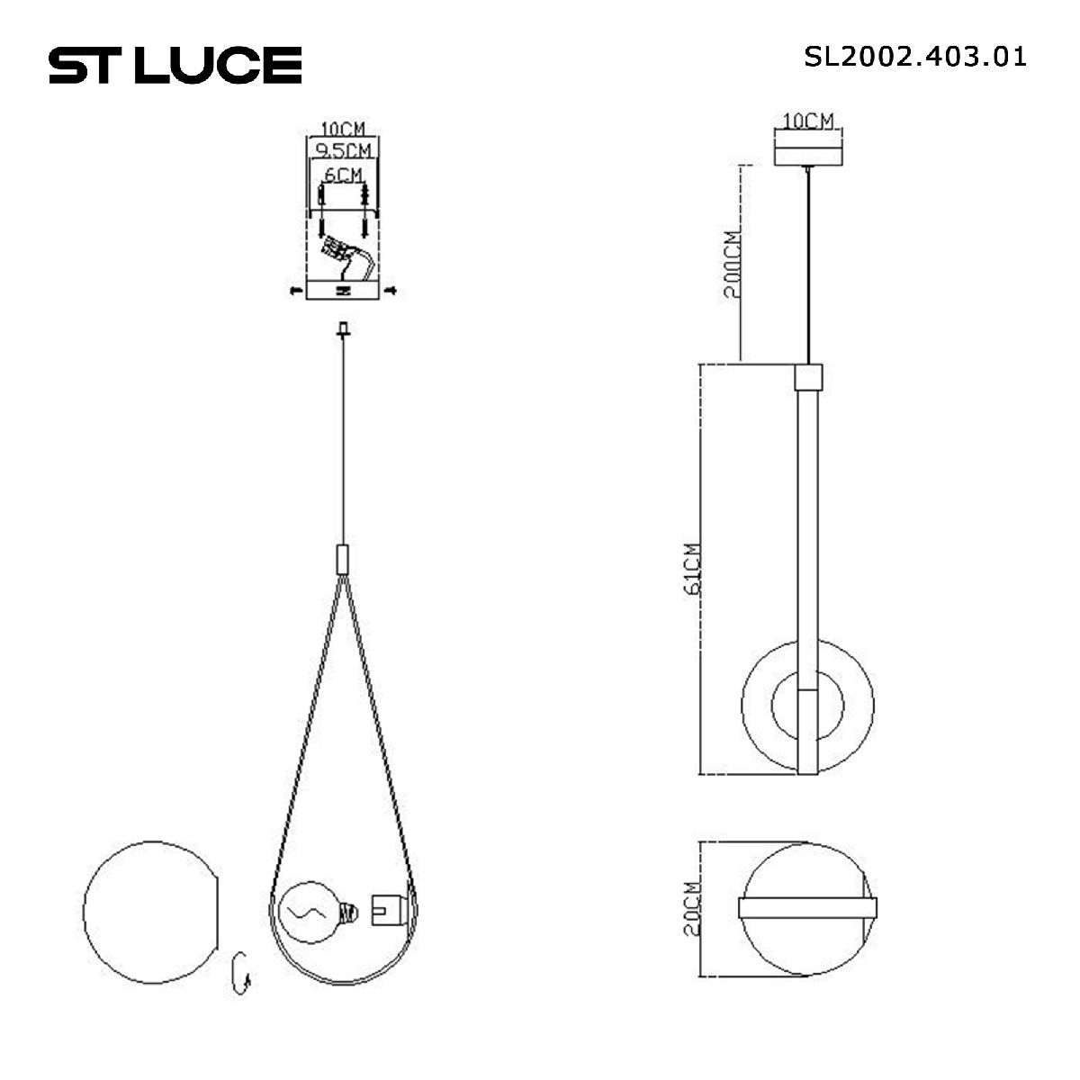 Подвесной светильник ST Luce Moonbag SL2002.403.01 в Санкт-Петербурге