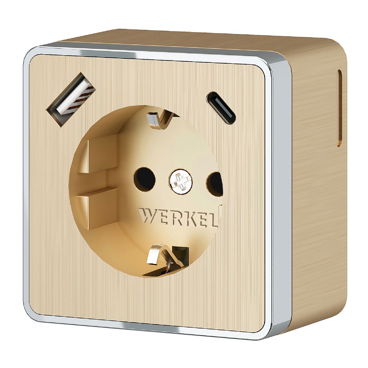 Розетка с заземлением, шторками и USB тип A+C Werkel Gallant W5071710 4690389179631 a057703 в Санкт-Петербурге