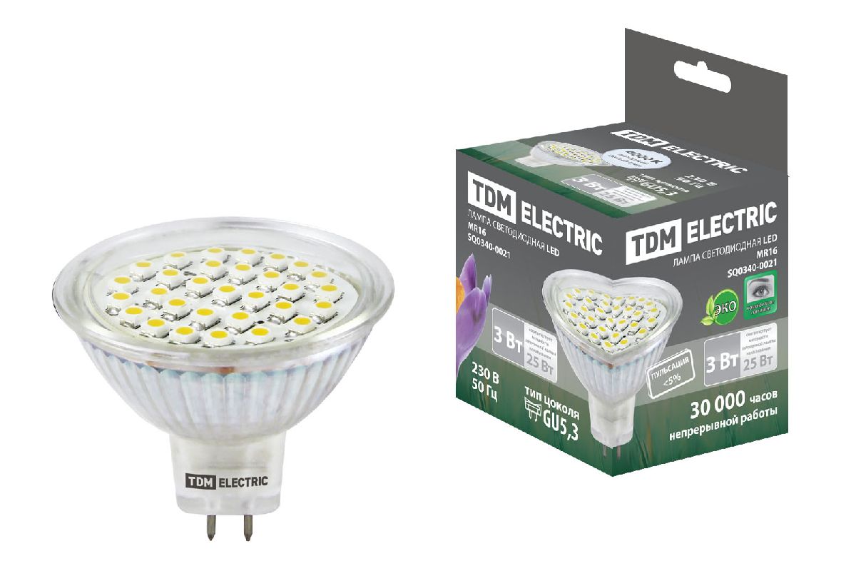 Лампа светодиодная TDM Electric GU5.3 3W 4000K прозрачная SQ0340 0021 в Санкт-Петербурге