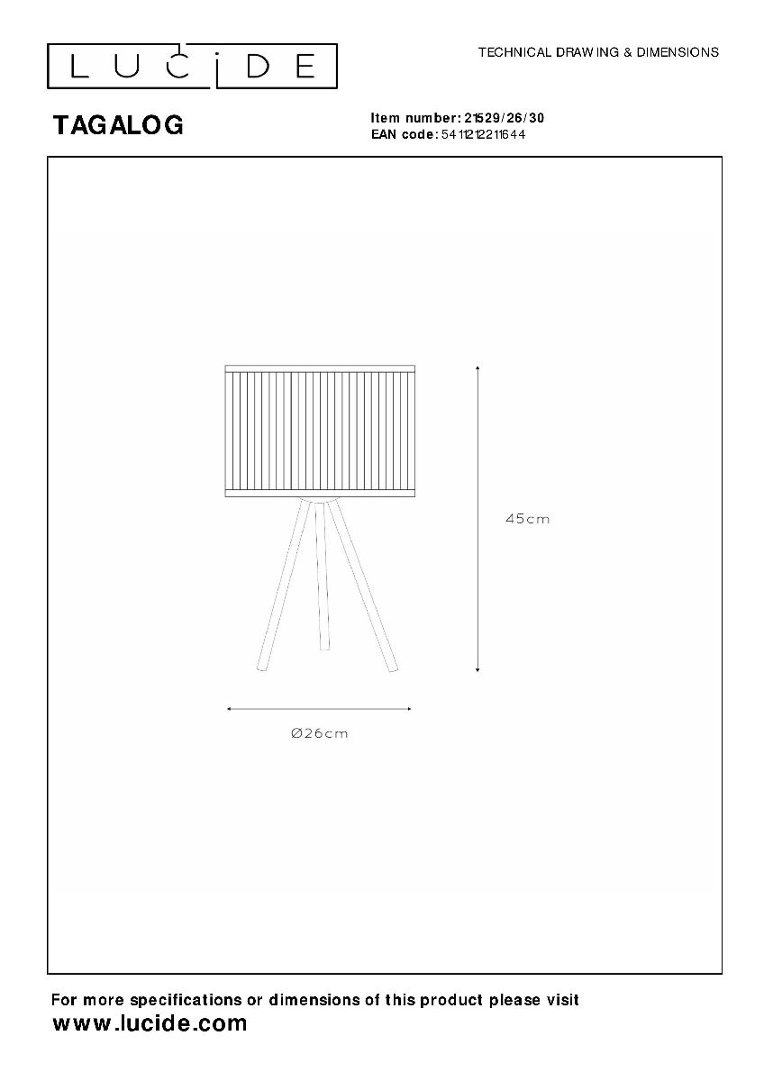 Настольная лампа Lucide Tagalog 21529/26/30 в Санкт-Петербурге