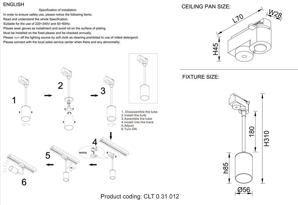 Трековый светильник Crystal Lux CLT 0.31 012 WH в Санкт-Петербурге