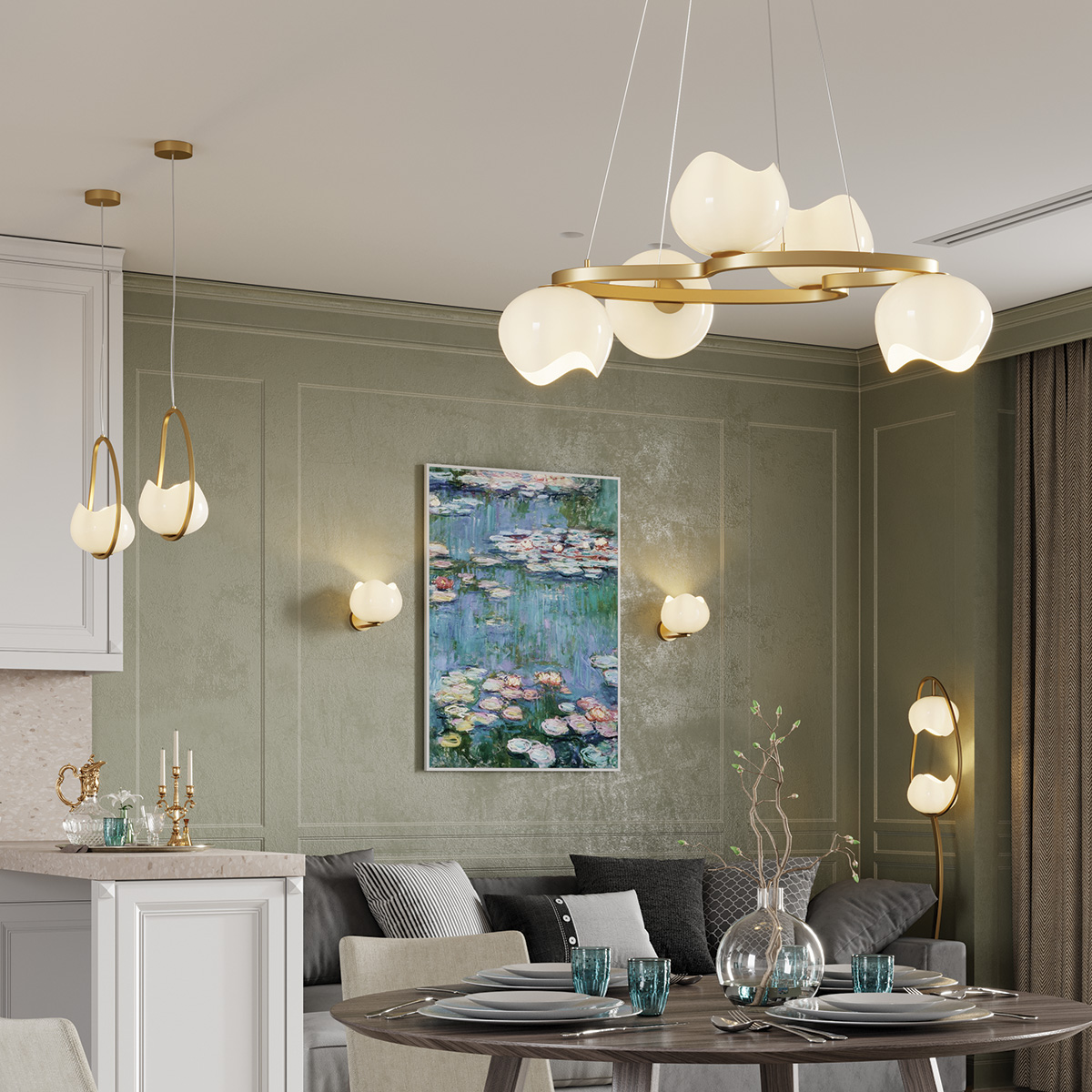 Подвесной светильник Odeon Light Waterlily 4873/1 в Санкт-Петербурге