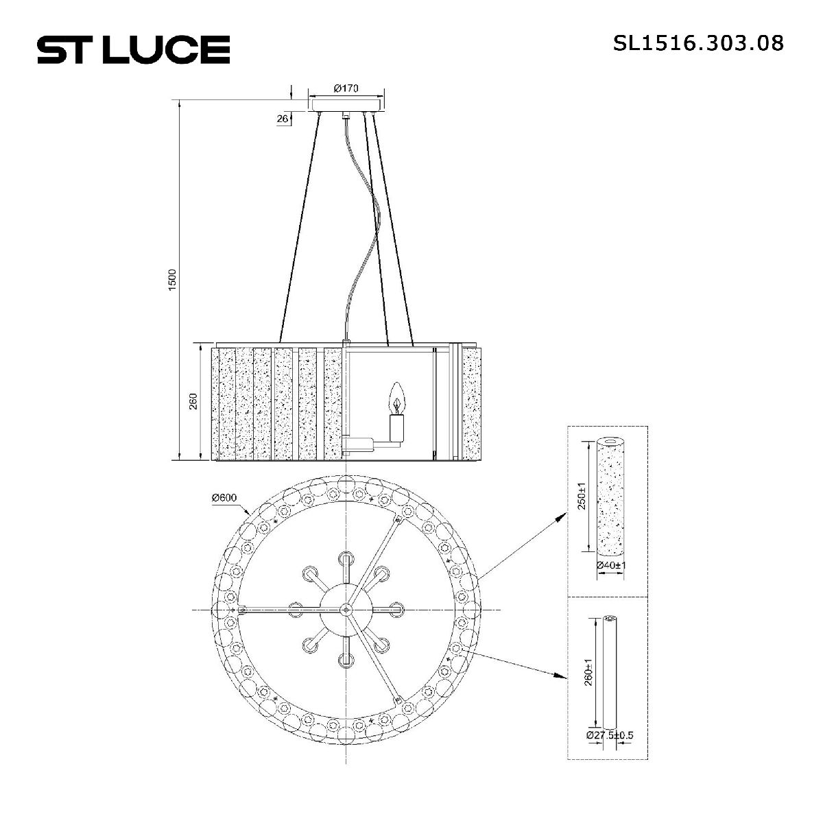 Подвесная люстра ST Luce DeLight Collection SL1516.303.08 в Санкт-Петербурге