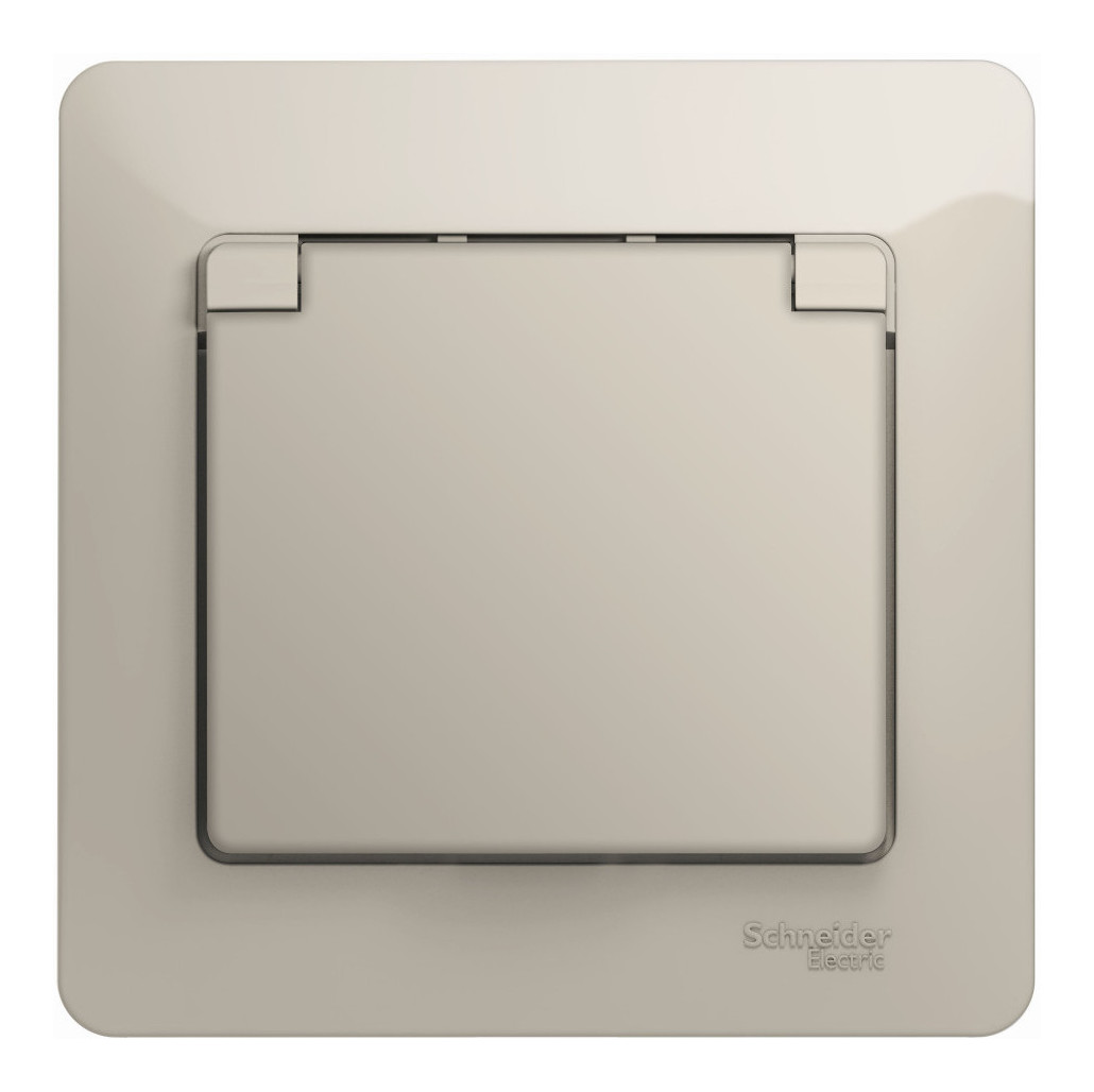 Розетка с/з со шторками с крышкой IP20 (в сборе) Systeme Electric Glossa Молочный GSL000946 в Санкт-Петербурге