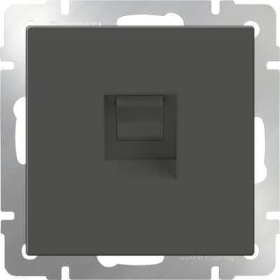 Телефонная розетка Werkel RJ-11 серо-коричневая WL07-RJ-11 4690389054082 в Санкт-Петербурге