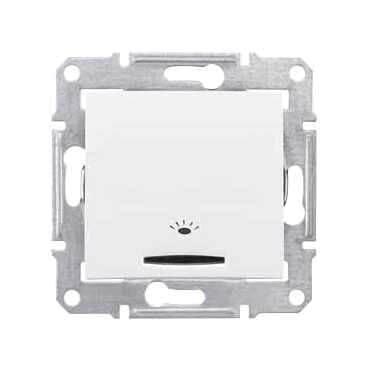 Выключатель кнопочный с синей подсветкой Свет Schneider Electric Sedna 10A 250V SDN1800121 в Санкт-Петербурге