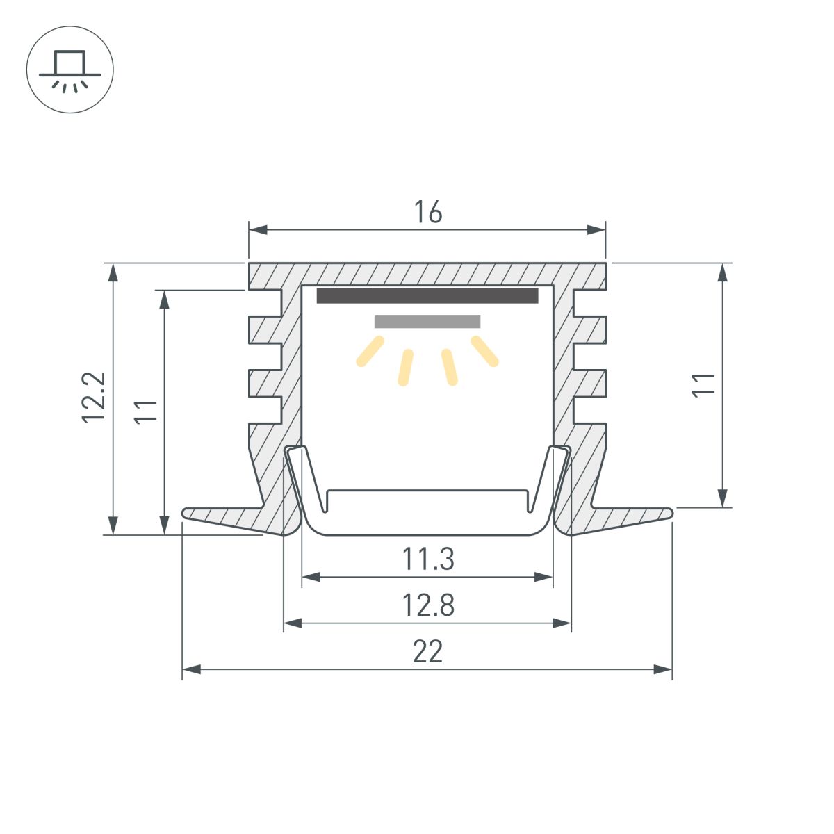Профиль Arlight SL-SLIM-2212-F-3000 ANOD (BY) (Алюминий) 067118 в Санкт-Петербурге