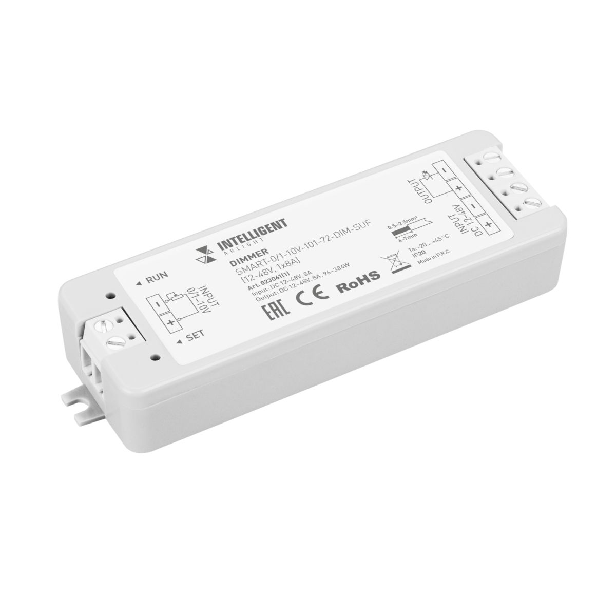 Диммер Arlight SMART-0/1-10V-101-72-DIM-SUF (12-48V, 1x8A) (IARL, IP20 Пластик) 023061(1) в Санкт-Петербурге