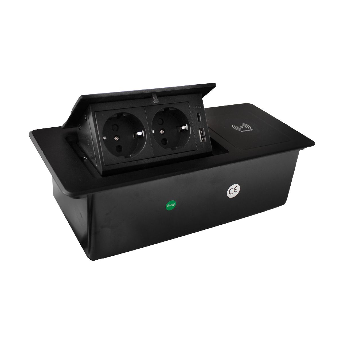 Блок розеток LK-DMS-741 (2 секции полуавтоматический 1 USB + 1 type-C беспроводная зарядка) Mebax 00-00002871 в Санкт-Петербурге