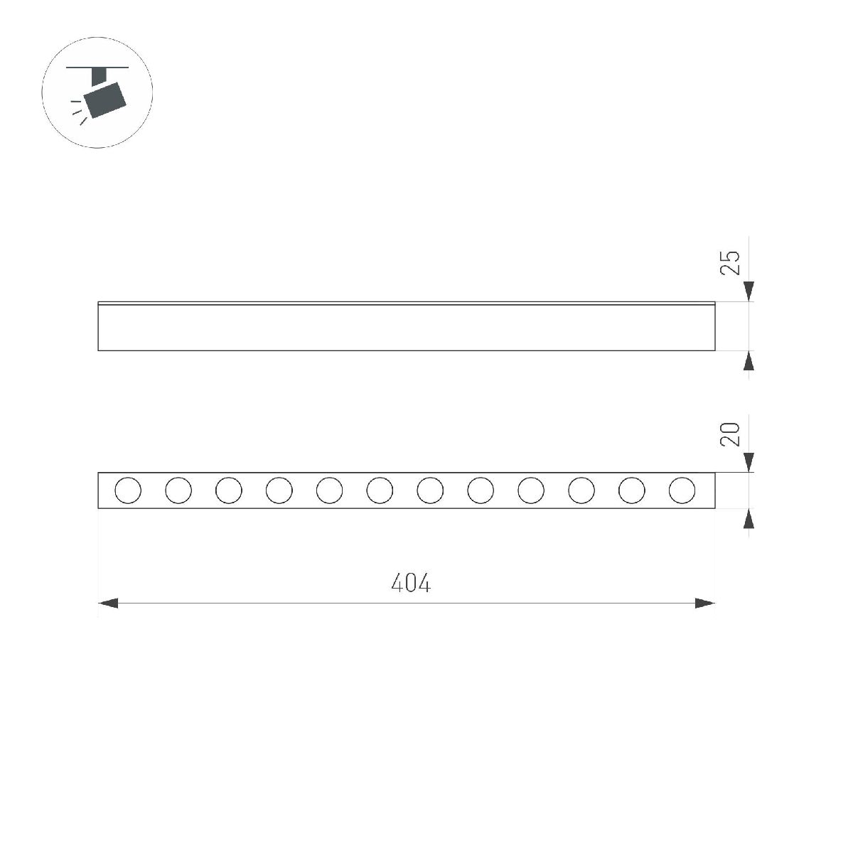 Трековый магнитный светильник Arlight MAG-DOTS-25-L400-12W Warm3000 050051 в Санкт-Петербурге