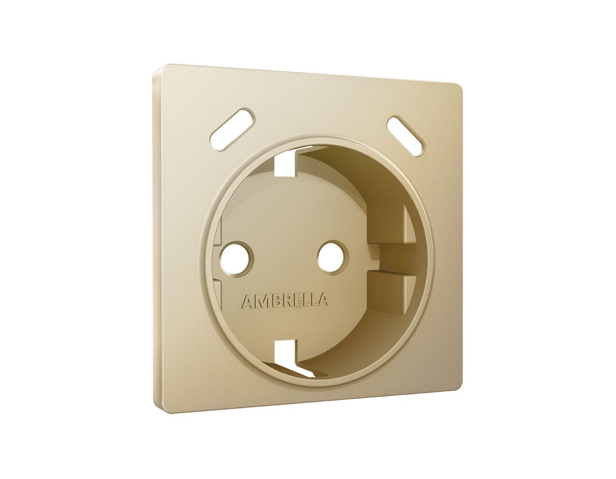 Лицевая панель Alfa (Шампань) для электрической розетки с/з со шторками 2USB C+C Quant Ambrella Volt AP6105 в Санкт-Петербурге