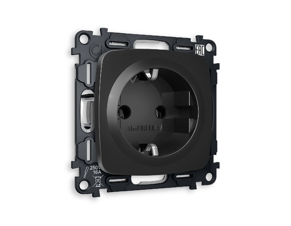 Комплект механизма розетки с/з на винтовых зажимах Ambrella Volt Omega MO806010 в Санкт-Петербурге