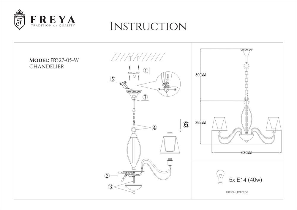 Подвесная люстра Freya Marquis FR2327-PL-05-BG в Санкт-Петербурге