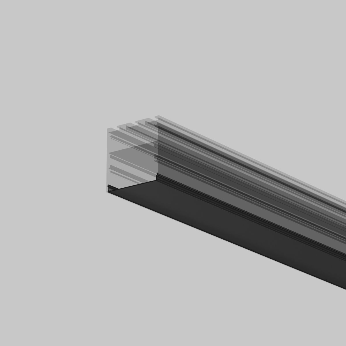 Рассеиватель для профиля 50×50 Чёрный, 2 м Maytoni Led Strip ALM-5050T-B-DF-2M 642048 в Санкт-Петербурге