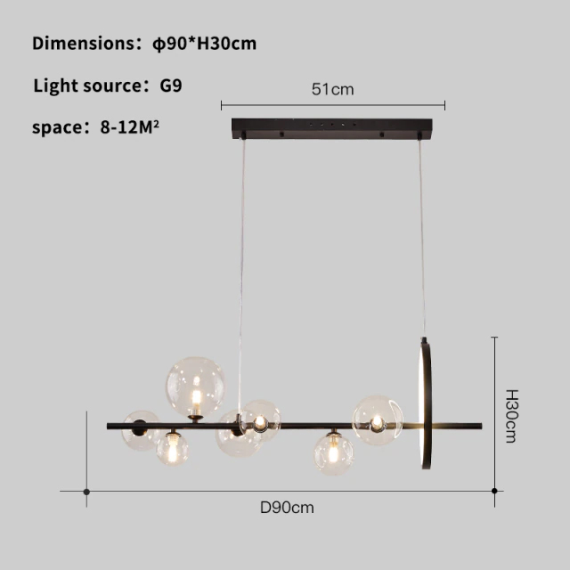 Подвесная люстра Delight Collection Art Deco Bubble KG1233P-7 black/clear УЦ в #REGION_NAME_DECLINE_PP#