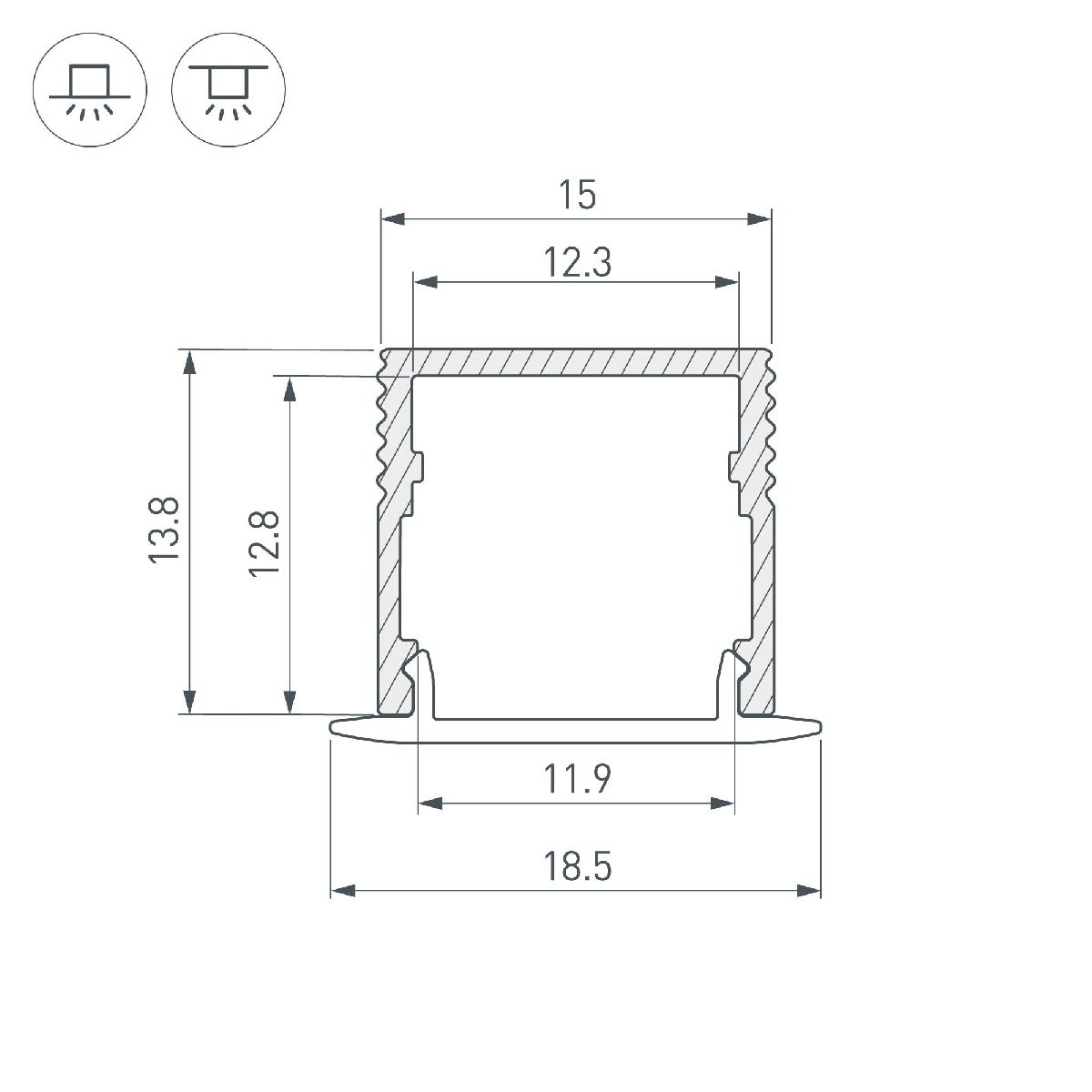 Алюминиевый профиль Arlight SL-MINI-15-2000 ANOD 049019 в Санкт-Петербурге