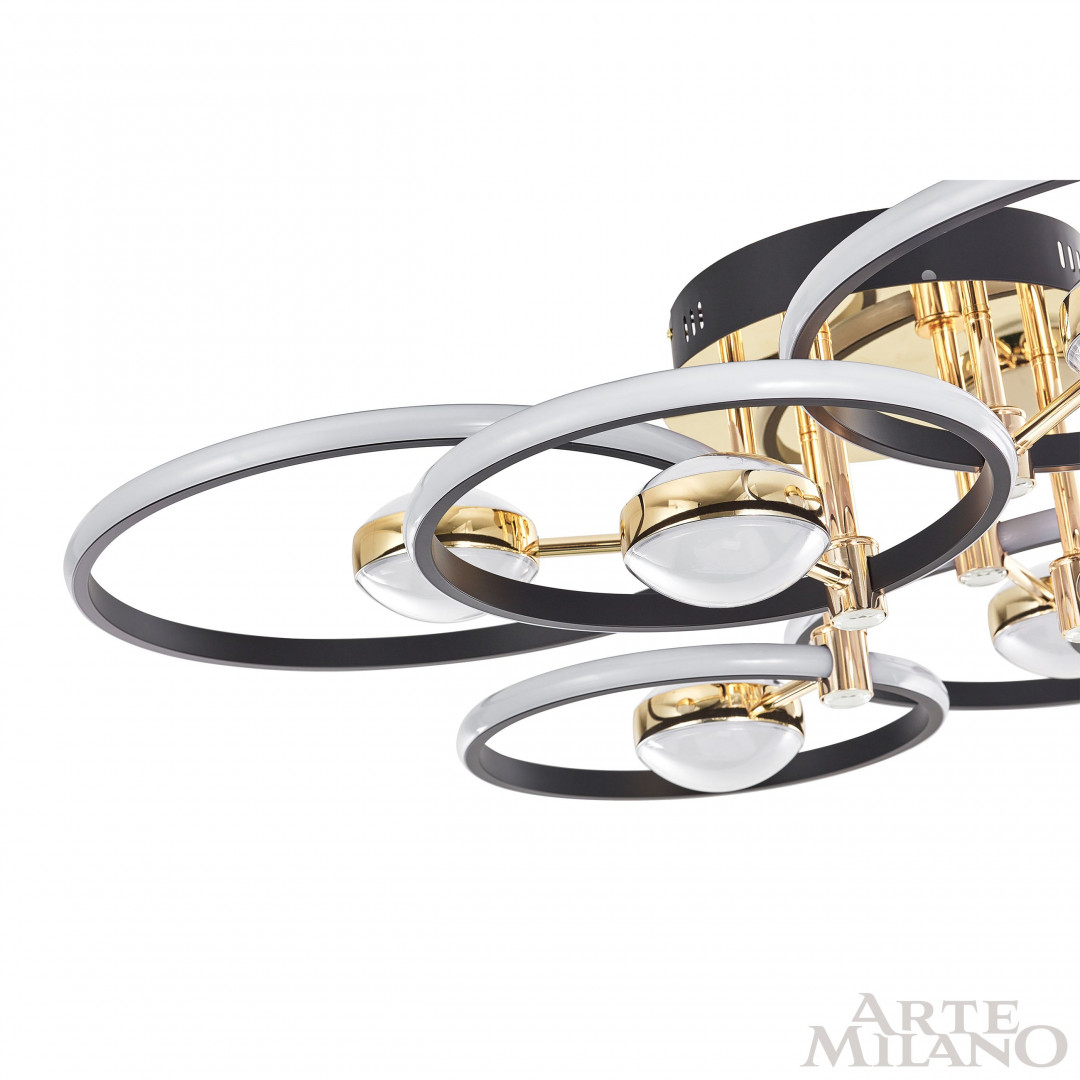 Потолочный светильник Arte Milano Ferrara 276140/6+6 BK/GD в #REGION_NAME_DECLINE_PP#