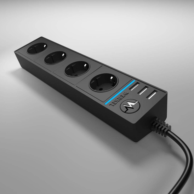 Розеточный блок 4гн 3USB х 1,7м с/з Werkel WL20-04-03 4690389128400 в Санкт-Петербурге