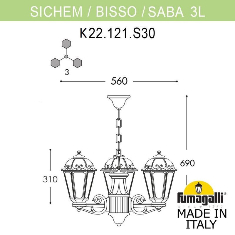 Уличный светильник Fumagalli K22.120.S30.WYF1R в Санкт-Петербурге