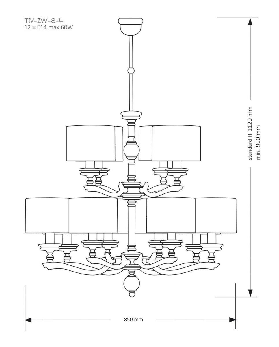 Подвесная люстра Kutek Mood Tivoli TIV-ZW-8+4 (N) в #REGION_NAME_DECLINE_PP#