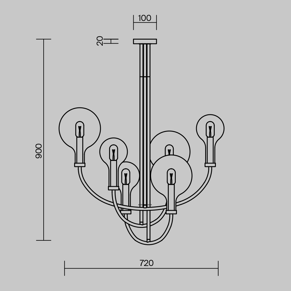 Потолочная люстра Maytoni Status MOD333PL-06B в Санкт-Петербурге