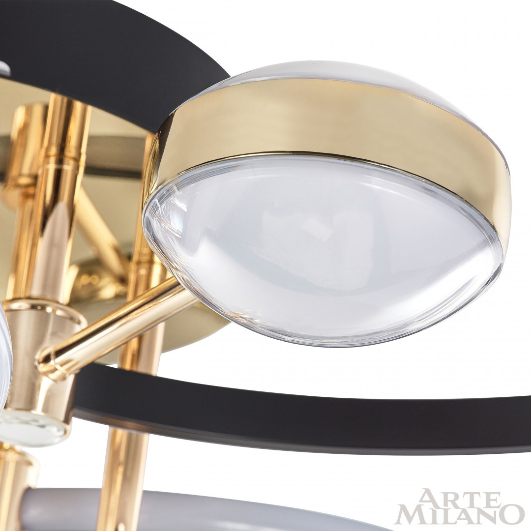 Потолочный светильник Arte Milano Ferrara 276140/6+6 BK/GD в #REGION_NAME_DECLINE_PP#