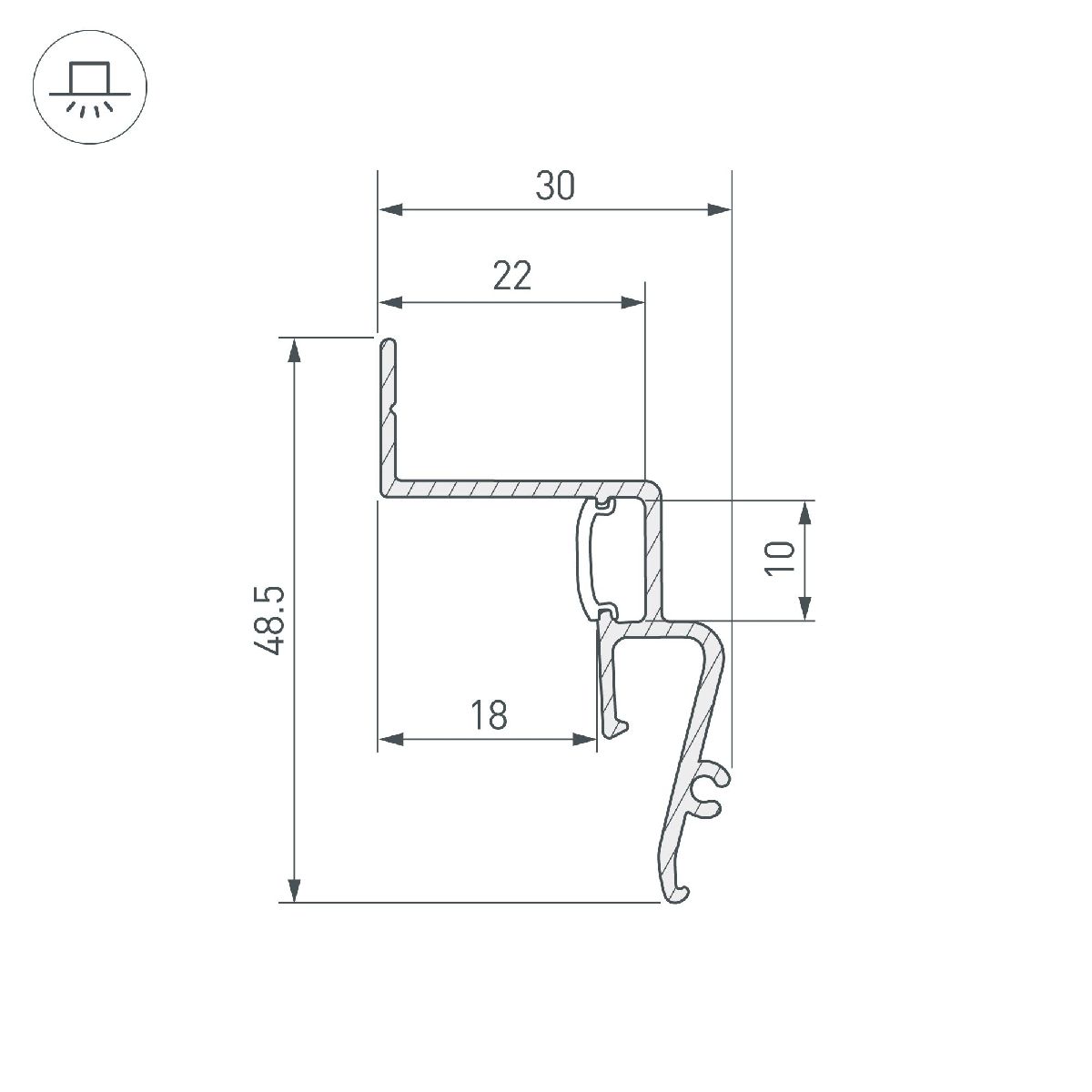 Профиль Arlight STRETCH-SHADOW-M-2000 BLACK (A2-CONTOUR-PRO) 039510(1) в Санкт-Петербурге