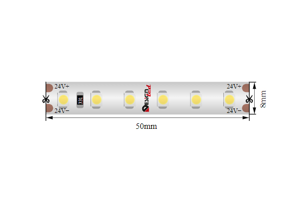 Светодиодная лента Designled DSG3120-24-WW3-65 24В 9,6Вт/м 3000K 5м IP65 021284 в Санкт-Петербурге