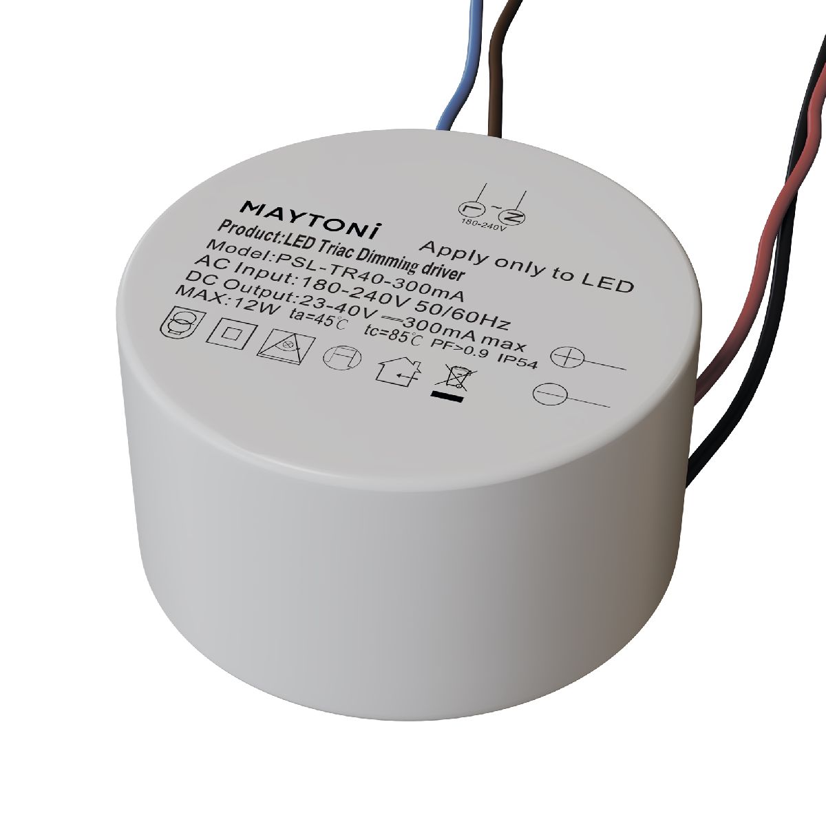 Блок питания Maytoni 12Вт DC23-40В IP54 Triac PSL-TR40-300mA в Санкт-Петербурге