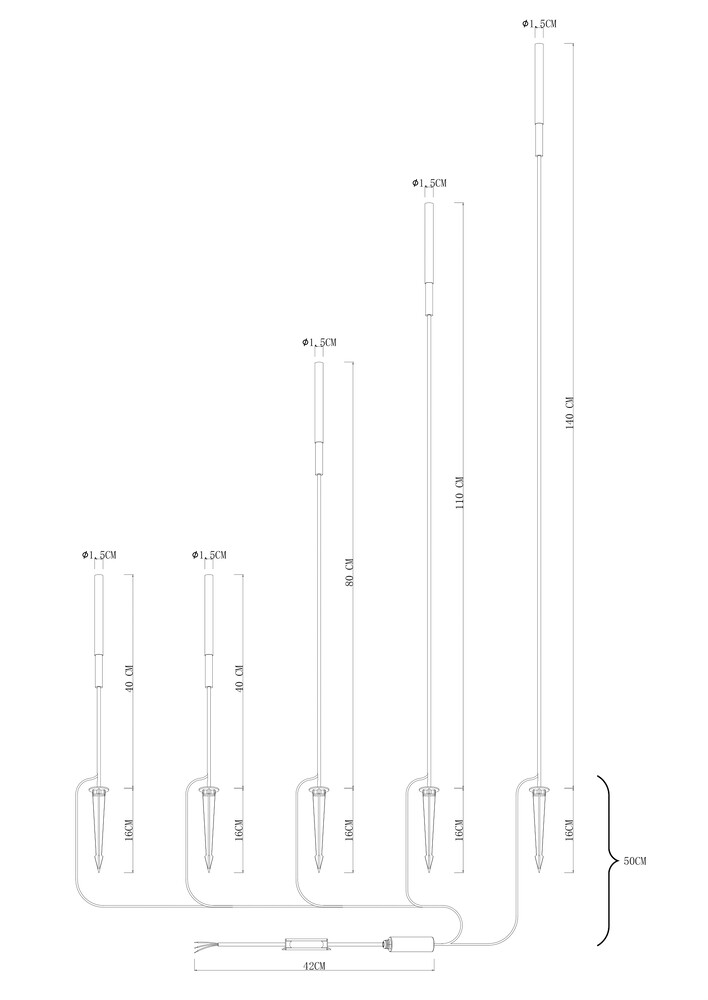 Ландшафтный светильник Arte Lamp Muster A1083PA-5BK в Санкт-Петербурге
