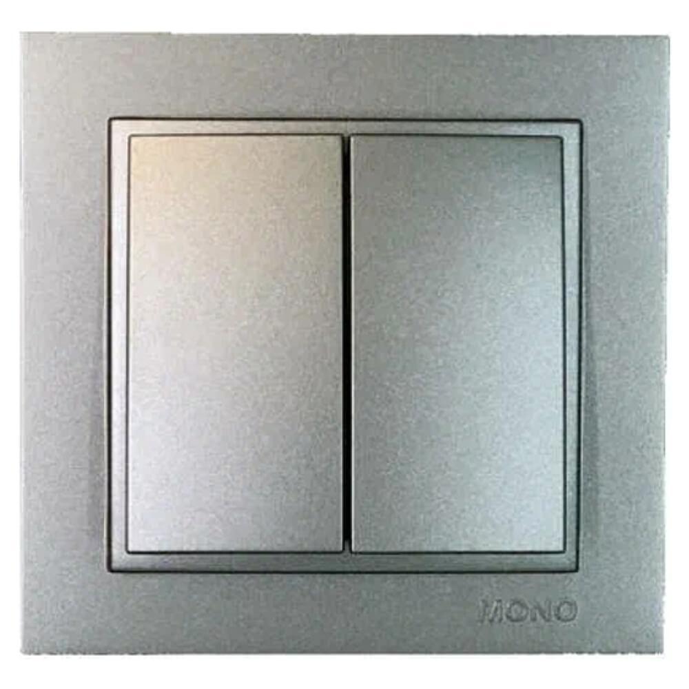 Выключатель двухклавишный Mono Electric Despina 10A 250В антрацит 102-242425-102 в Санкт-Петербурге
